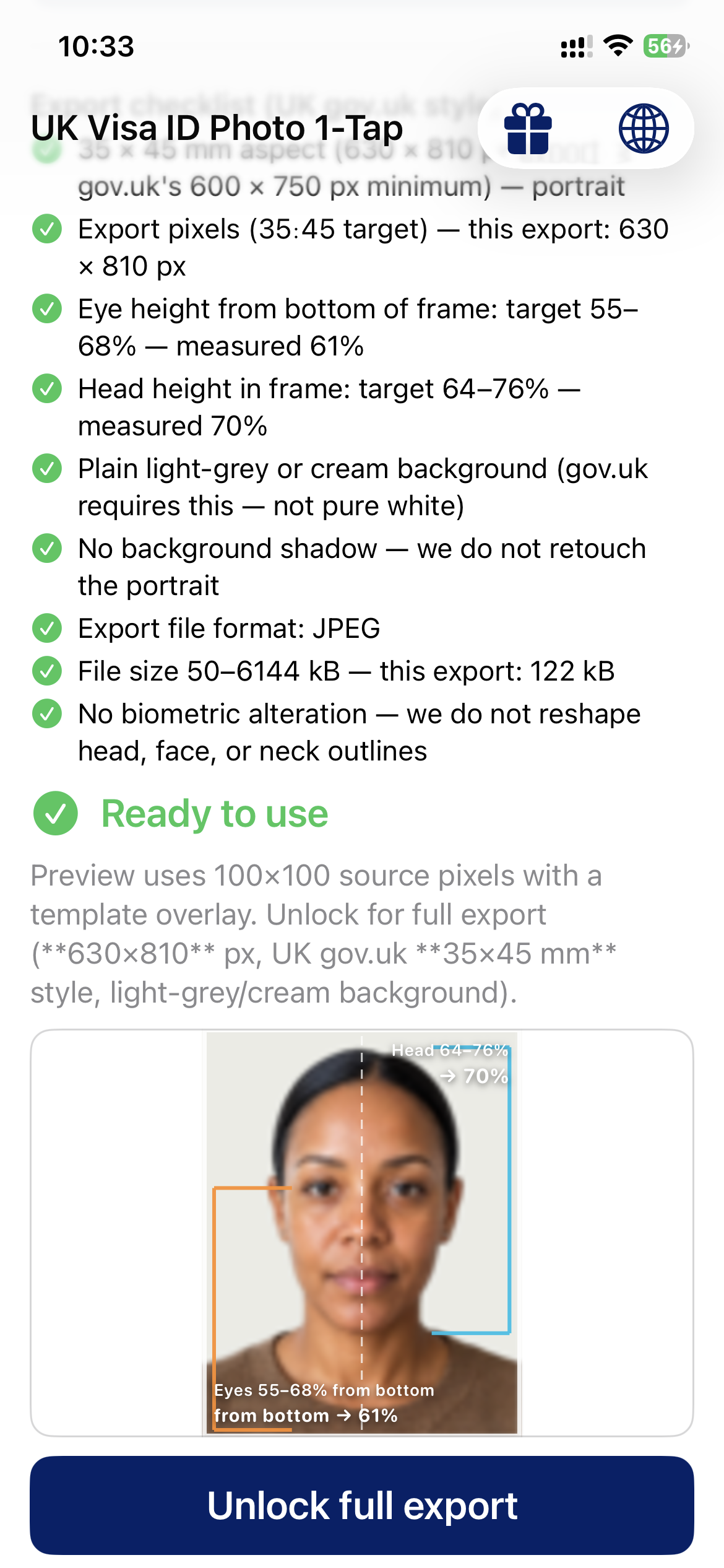 Full export checklist with UK gov.uk measurements
